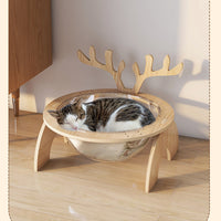 HKM-4028989 Antlers Cat Nest - Universal Solid Wood Pet Bed in Various Sizes