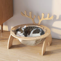 HKM-4028989 Antlers Cat Nest - Universal Solid Wood Pet Bed in Various Sizes