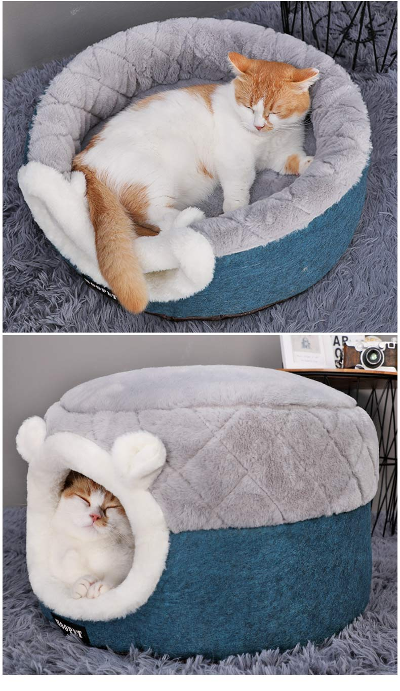 HKM-4029757 Cozy Cloth Cat Nest - Available in Small (40x40x31cm) and Medium (50x50x36cm) Sizes