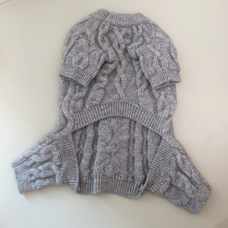 HKM-4030781 Cozy Wool Knitted Sweater for Pets - Four-Leg Design for Autumn and Winter