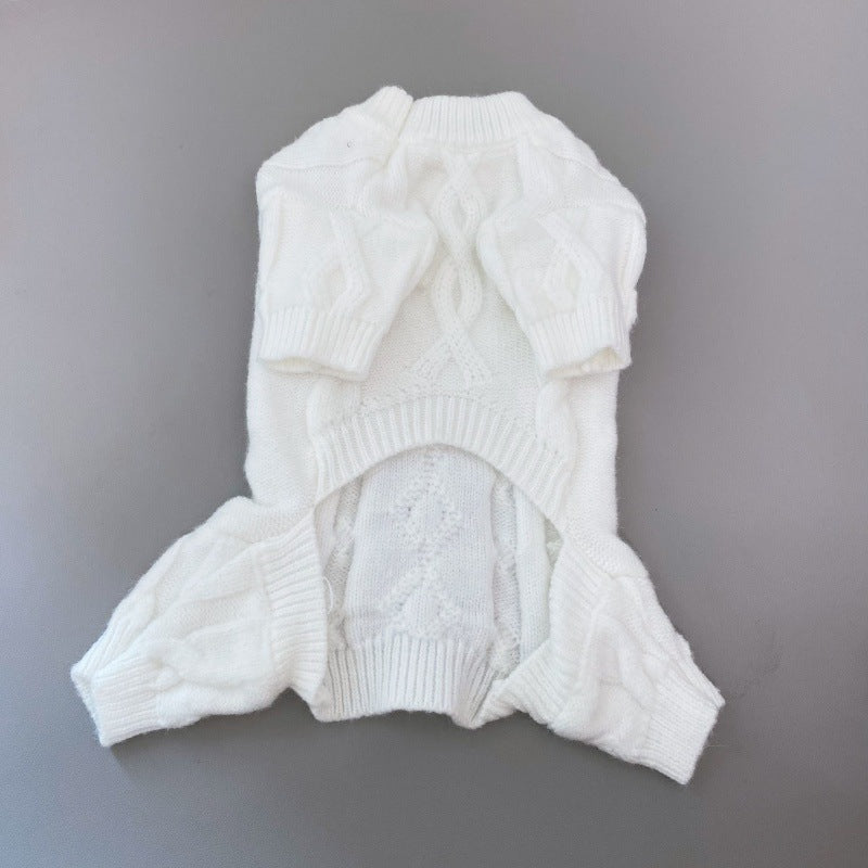 HKM-4030781 Cozy Wool Knitted Sweater for Pets - Four-Leg Design for Autumn and Winter