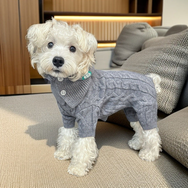 HKM-4030781 Cozy Wool Knitted Sweater for Pets - Four-Leg Design for Autumn and Winter