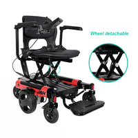 HKM-403091 Electric Power Wheelchair D07 with Removable Lithium Battery, 6 km/h Speed, 120KG Load Capacity, Red