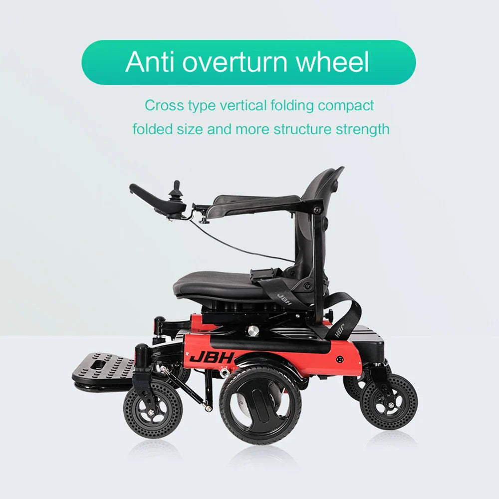 HKM-403091 Electric Power Wheelchair D07 with Removable Lithium Battery, 6 km/h Speed, 120KG Load Capacity, Red