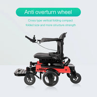 HKM-403091 Electric Power Wheelchair D07 with Removable Lithium Battery, 6 km/h Speed, 120KG Load Capacity, Red