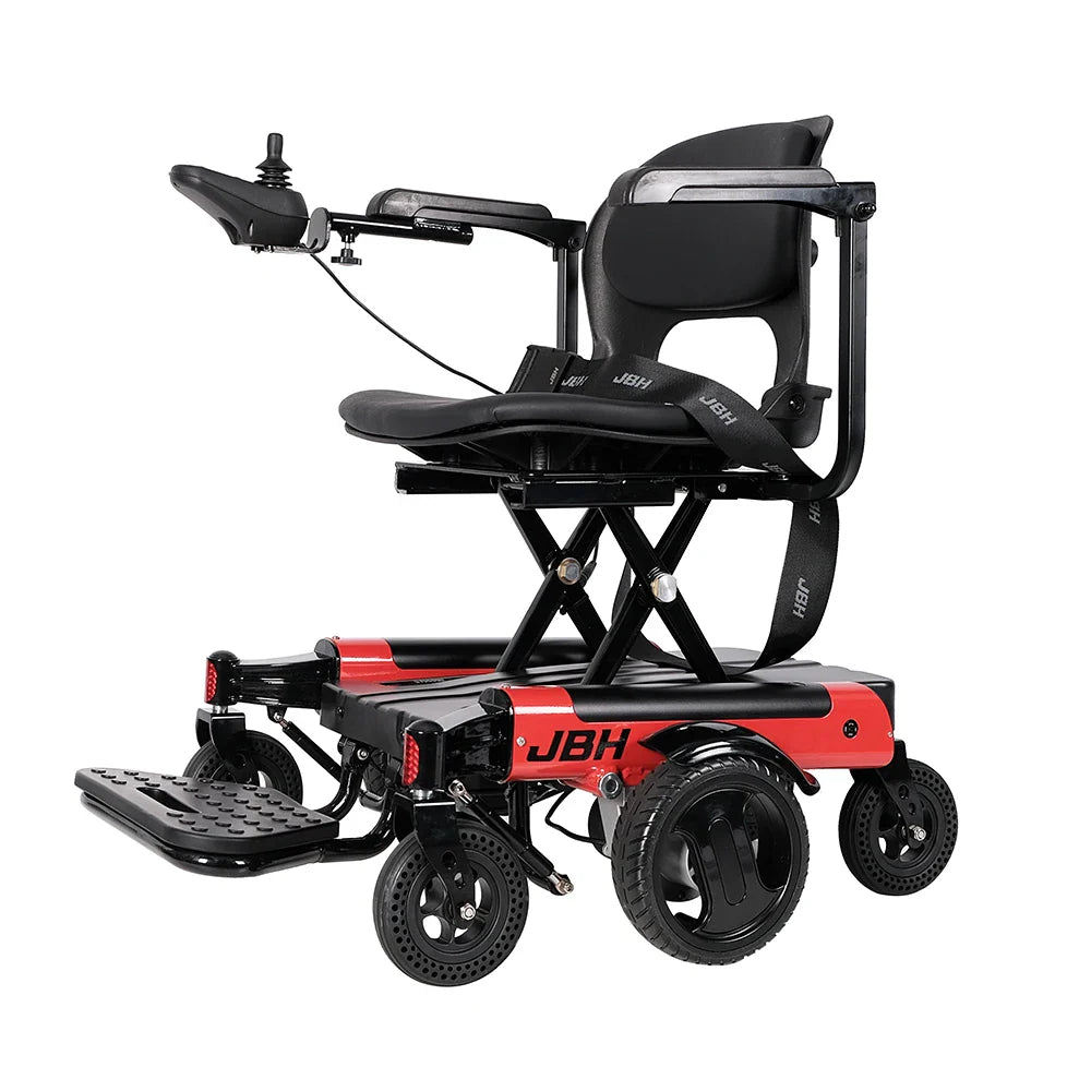 HKM-403091 Electric Power Wheelchair D07 with Removable Lithium Battery, 6 km/h Speed, 120KG Load Capacity, Red