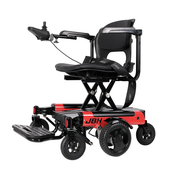HKM-0979411 Portable Folding Electric Wheelchair Dual 250W Motors 24V 12Ah Battery 12.4 Mile Range 265 lb Capacity Aluminum