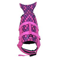 HKM-4033085 Pet Life Jacket for Dogs - Shark Mermaid Design, Available in Rose Red and Silver Gray, Sizes XS to XL