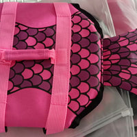 HKM-4033085 Pet Life Jacket for Dogs - Shark Mermaid Design, Available in Rose Red and Silver Gray, Sizes XS to XL