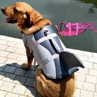 HKM-4033085 Pet Life Jacket for Dogs - Shark Mermaid Design, Available in Rose Red and Silver Gray, Sizes XS to XL