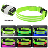 HKM-4033469 Luminous Double Fiber Dog Collar in Various Colors and Sizes