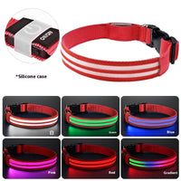 HKM-4033469 Luminous Double Fiber Dog Collar in Various Colors and Sizes