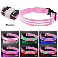 HKM-4033469 Luminous Double Fiber Dog Collar in Various Colors and Sizes