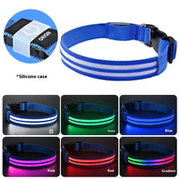 HKM-4033469 Luminous Double Fiber Dog Collar in Various Colors and Sizes