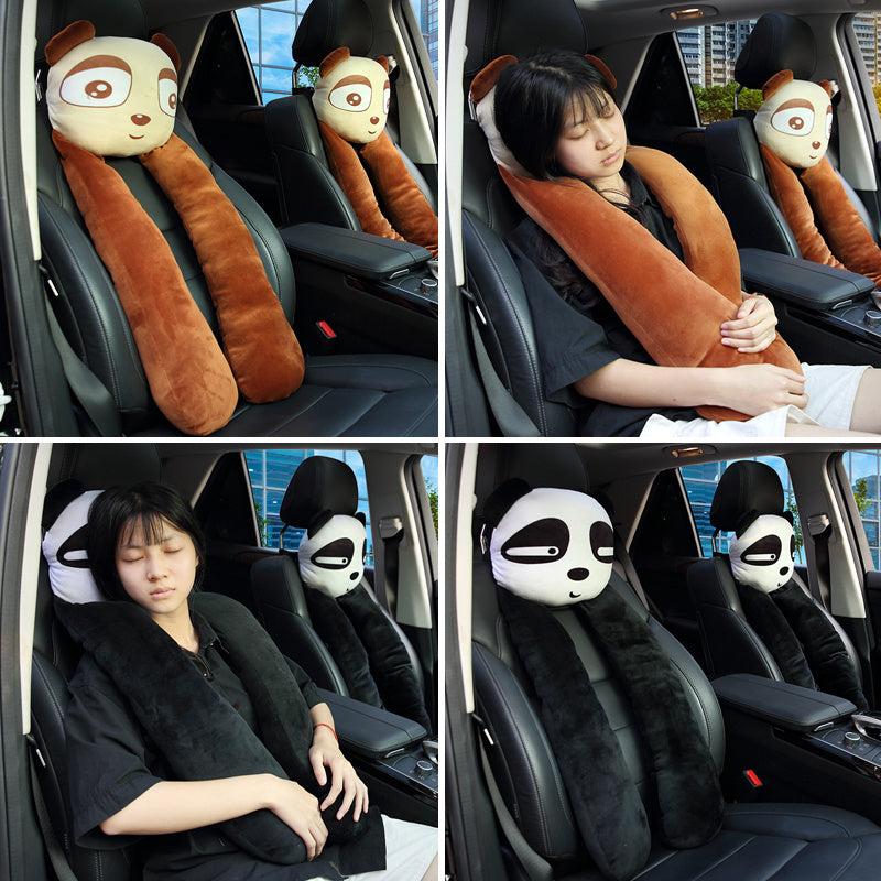 HKM-403347 Cartoon Ninja Throw Pillow - Beige Soft Hug Pillow with Synthetic Fiber Filling