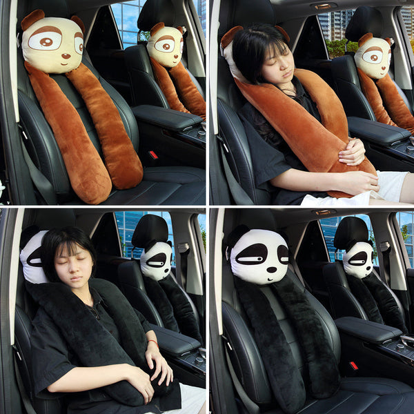 HKM-403347 Cartoon Ninja Throw Pillow - Beige Soft Hug Pillow with Synthetic Fiber Filling