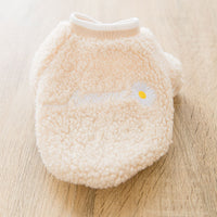 HKM-4033853 Embroidered Dog Feet Teddy Coat in Blue and Pink - Warm Wool Grain Sweater for Pets