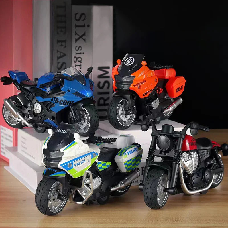 HKM-403475 1:12 Scale Diecast Motorcycle Model Toy with Lights and Music for Ages 3 and Up