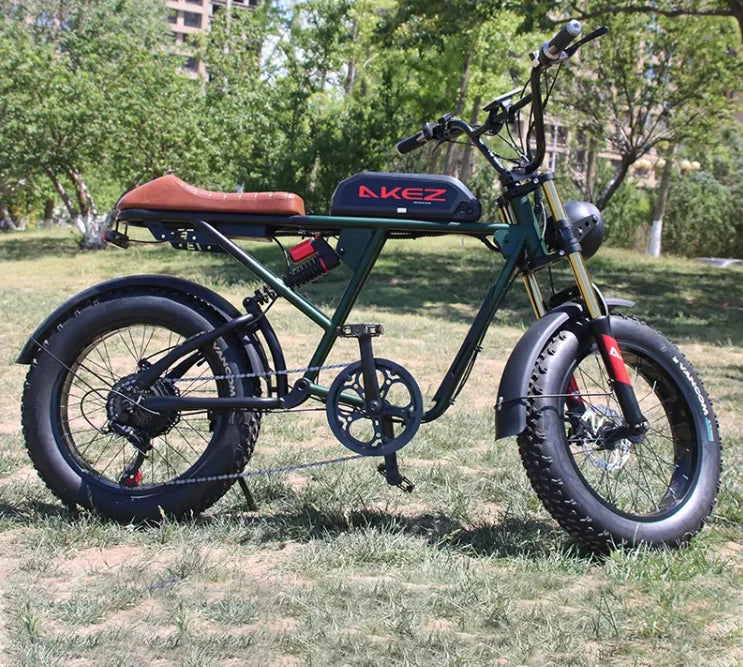 HKM-403539 Electric Mountain Bike with 7-Speed Gears, Integrated Lithium Battery, and Wide Tires