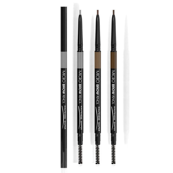 HKM-403603 Waterproof Dual-Ended Eyebrow Pencil in Dark Brown, Light Brown, and Linen Gray