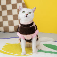 HKM-4036541 Cozy Fleece Sweatshirt for Cats - Available in Khaki, Wine Red, and Pink