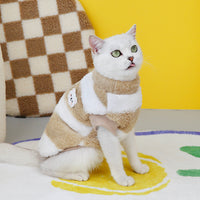HKM-4036541 Cozy Fleece Sweatshirt for Cats - Available in Khaki, Wine Red, and Pink
