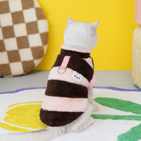 HKM-4036541 Cozy Fleece Sweatshirt for Cats - Available in Khaki, Wine Red, and Pink