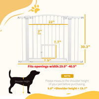 HKM-4036925 29.9"-40.9" Adjustable Extra Wide Dog Gate with Cat Door for Multi-Pet Homes