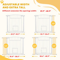 HKM-4036925 29.9"-40.9" Adjustable Extra Wide Dog Gate with Cat Door for Multi-Pet Homes