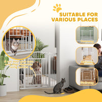 HKM-4036925 29.9"-40.9" Adjustable Extra Wide Dog Gate with Cat Door for Multi-Pet Homes