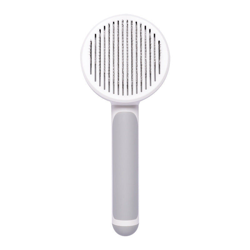 HKM-4037053 Round Handle Stainless Steel Needle Comb for Cats and Dogs - Available in Pink, Blue, Gray