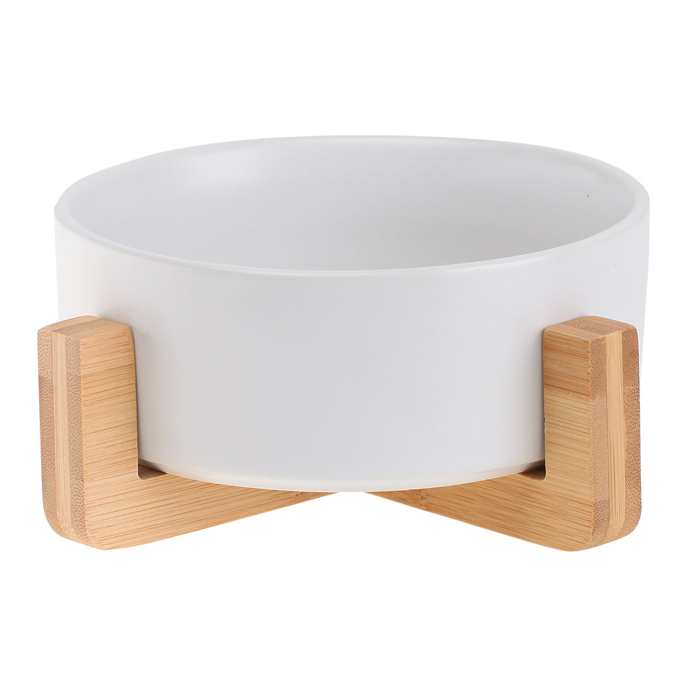 HKM-4037437 Ceramic Double Cat and Dog Bowl for Food and Water - 13cm, 400ml