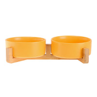 HKM-4037437 Ceramic Double Cat and Dog Bowl for Food and Water - 13cm, 400ml