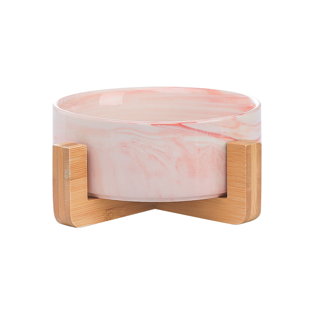 HKM-4037437 Ceramic Double Cat and Dog Bowl for Food and Water - 13cm, 400ml