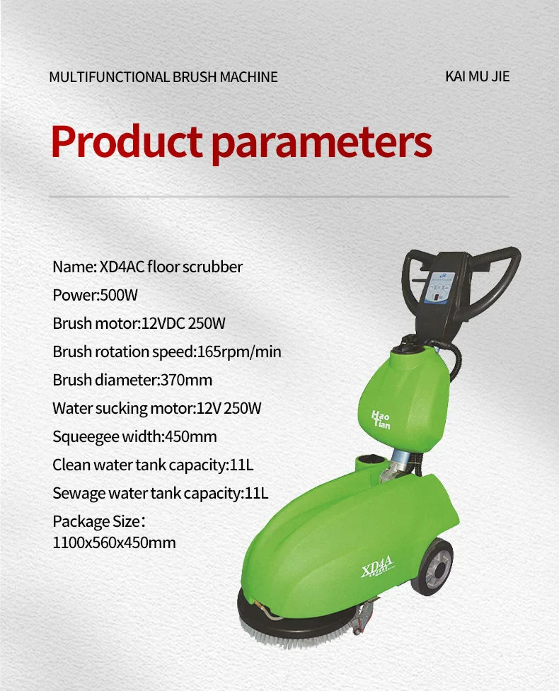 HKM-403795 Electric Walk-Behind Concrete and Tile Floor Scrubber Cleaning Machine
