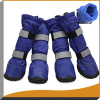 HKM-4038077 Waterproof Pet Shoes for Dogs - Comfortable Rain Boots with Reflective Straps and Warm Flannel Lining