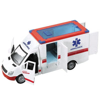 HKM-403859 1:16 Scale Inertial Friction Ambulance Toy with Sound for Kids