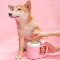 HKM-4039101 Pet Paw Washer - Antibacterial Silicone Brush & ABS Plastic, Size Medium/Sakura/Sky Blue