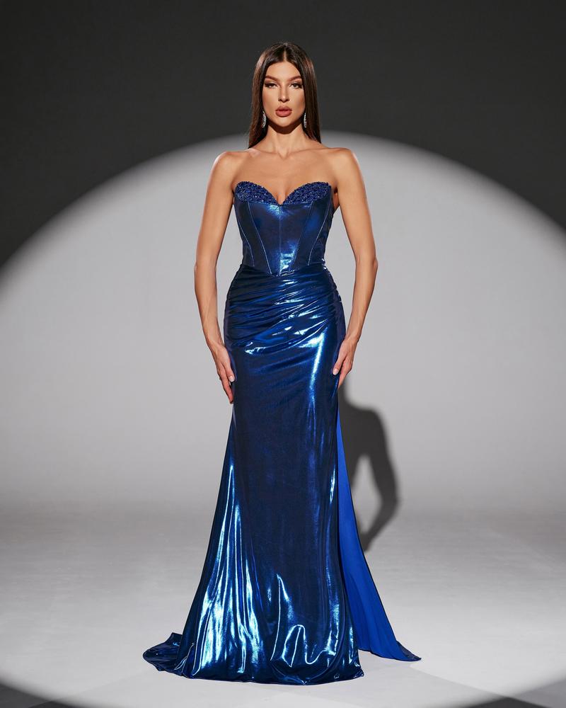 HKM-403923 Elegant Blue Evening Gown for Women - EZ25209