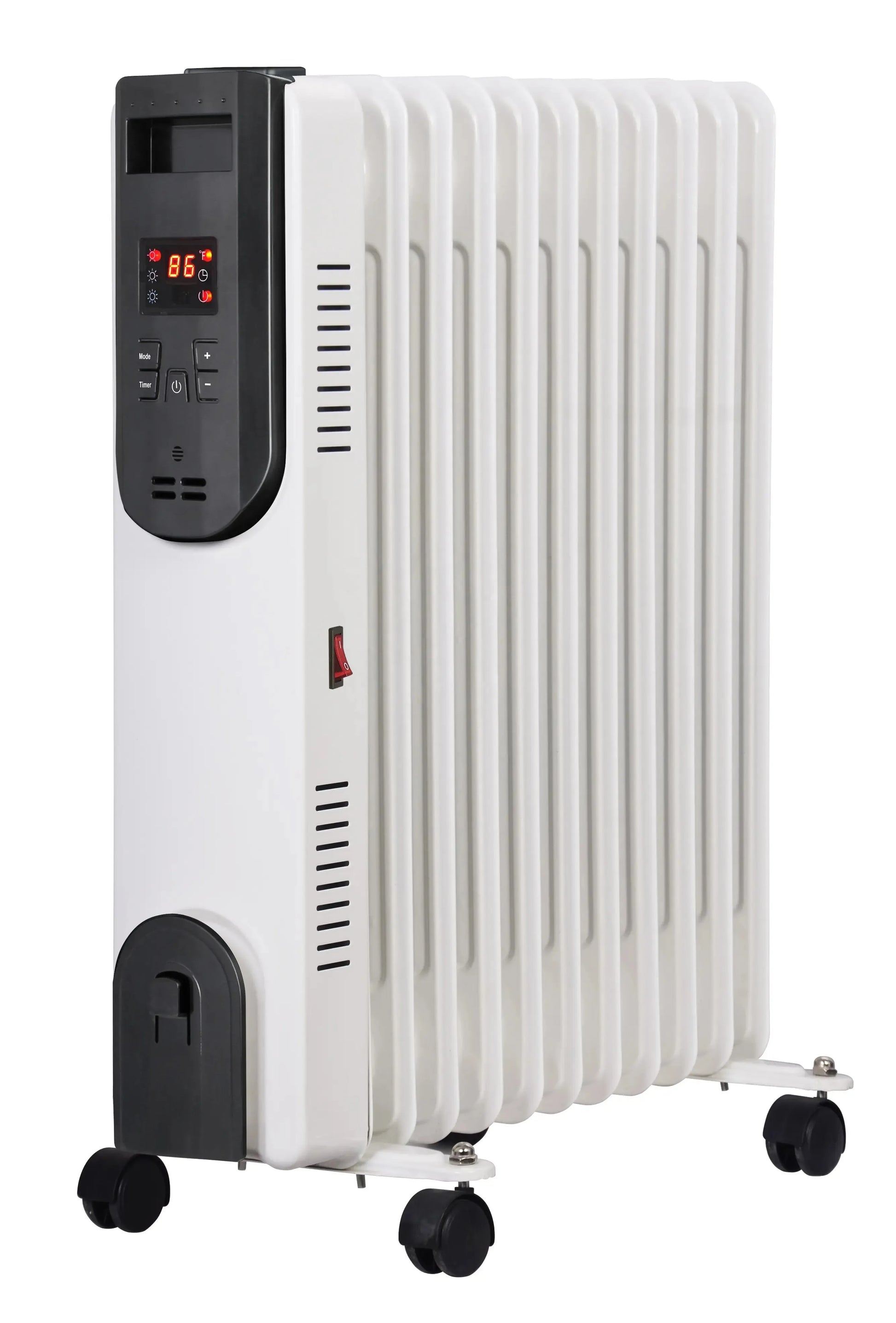 HKM-403987 Portable Oil-Filled Radiator Heater with Adjustable Thermostat and 24H Timer, Perfect for Home or Office Use