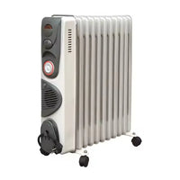 HKM-403987 Portable Oil-Filled Radiator Heater with Adjustable Thermostat and 24H Timer, Perfect for Home or Office Use