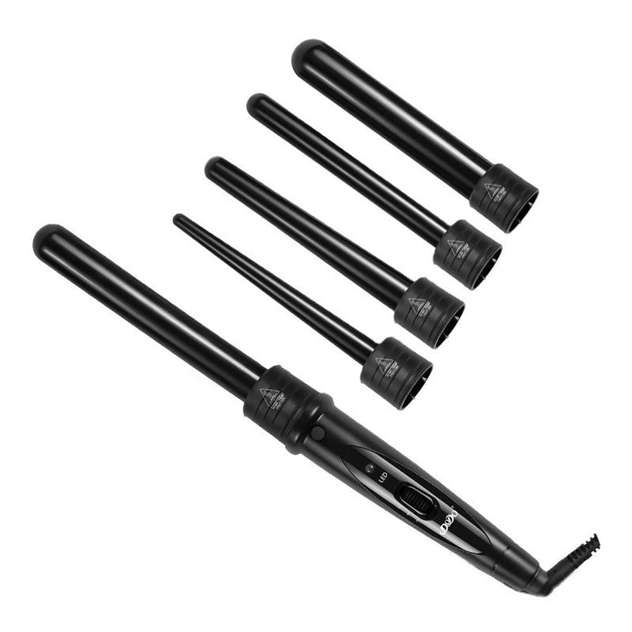 HKM-404179 5-in-1 Tourmaline Ceramic Curling Iron with Interchangeable Tubes