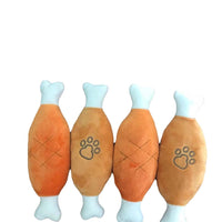HKM-4042045 Bite-Resistant Plush Chicken Leg Pet Toy for Interactive Play and Training