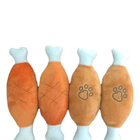 HKM-4042045 Bite-Resistant Plush Chicken Leg Pet Toy for Interactive Play and Training