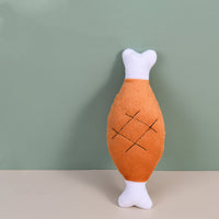 HKM-4042045 Bite-Resistant Plush Chicken Leg Pet Toy for Interactive Play and Training