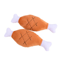 HKM-4042045 Bite-Resistant Plush Chicken Leg Pet Toy for Interactive Play and Training