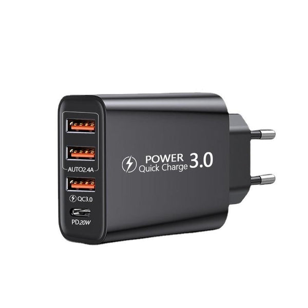 HKM-404243 3USB PD Travel Charger - American & European Standard Type-C Adapter for Mobile Devices