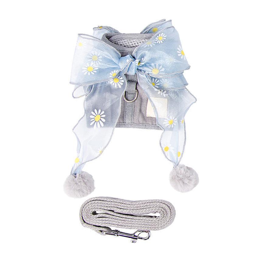 HKM-404243 Breathable Nylon Cat Chest Strap in Fairy Blue, Gray, and Pink