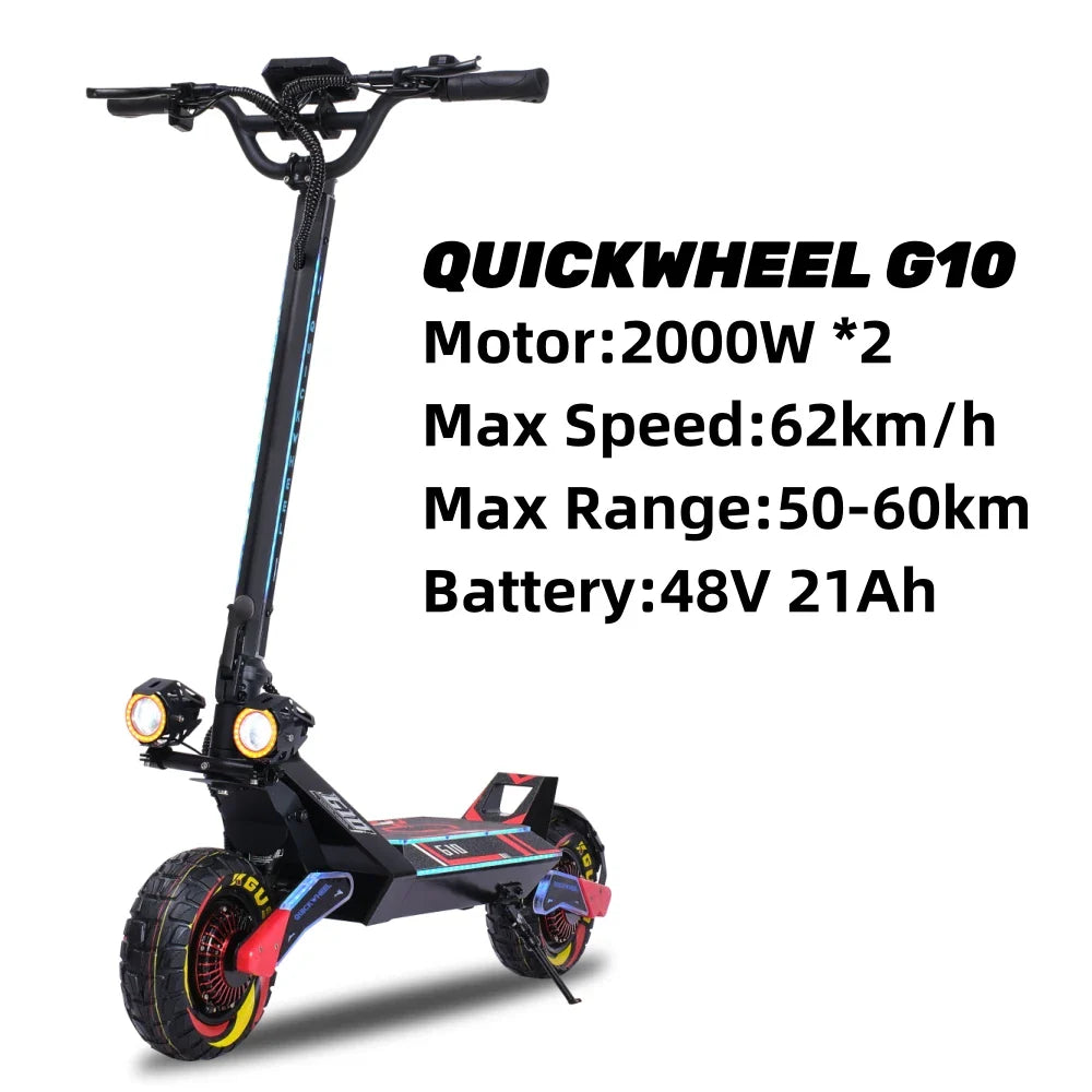 HKM-404243 Electric Scooter with Seat, 4000W Dual Motor, 50-65 km Range, Foldable, Full Suspension, Portable, Aluminum Alloy Frame