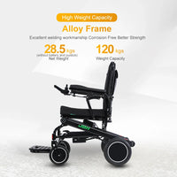 HKM-404243 Lightweight Electric Wheelchair with Motorized Auto-Folding and Unfolding, Aluminum Alloy Frame, Removable Batteries